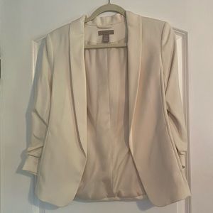 H&M White 3/4 Sleeved Blazer